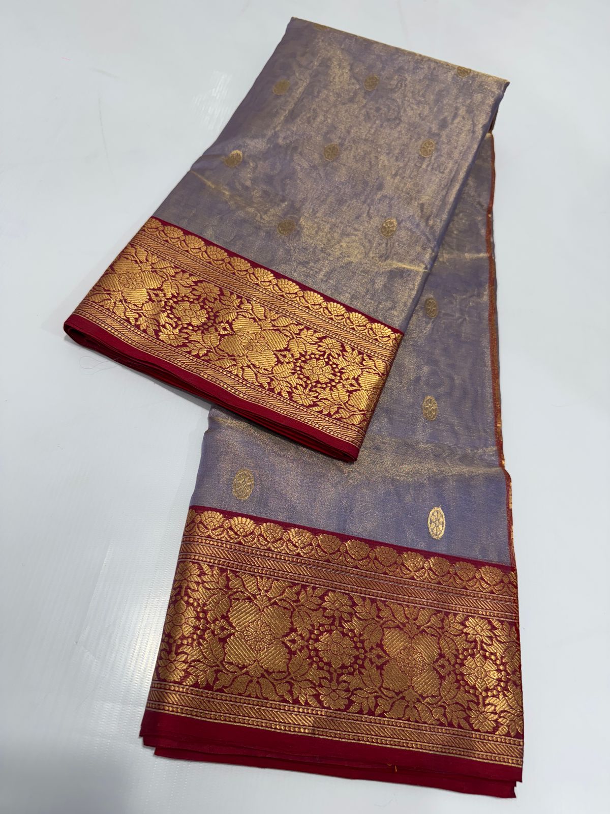 Lilac Chanderi Tissue silk sarees