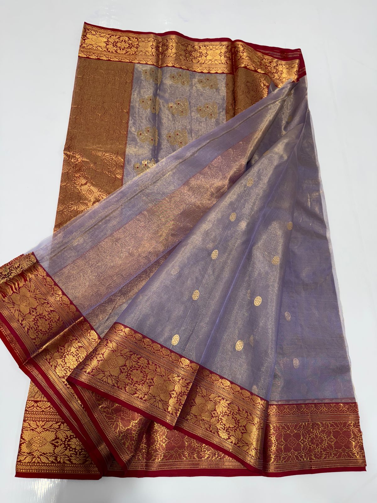 Lilac Chanderi Tissue silk sarees