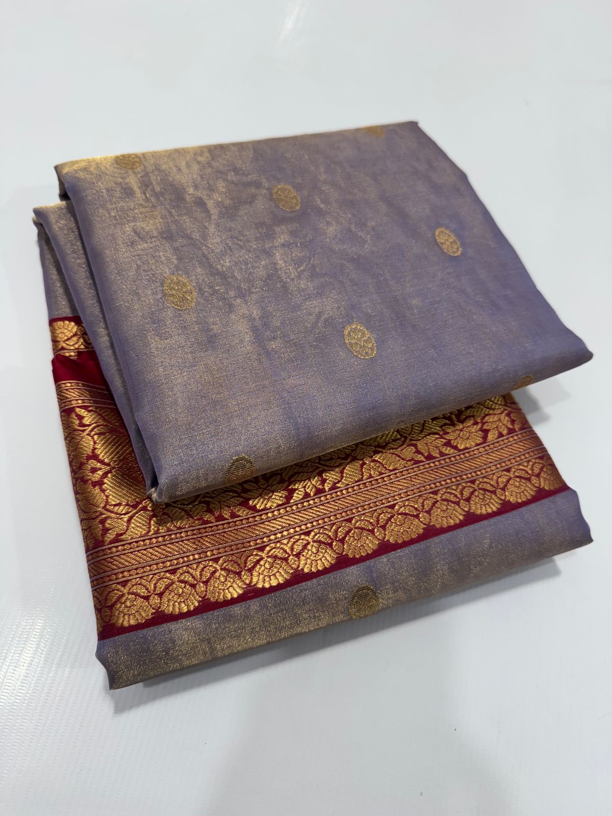 Lilac Chanderi Tissue silk sarees