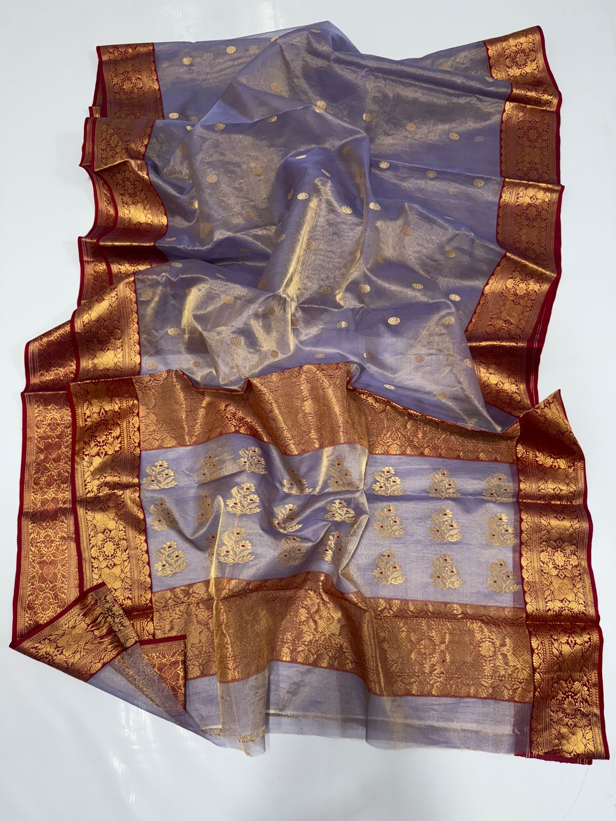 Lilac Chanderi Tissue silk sarees