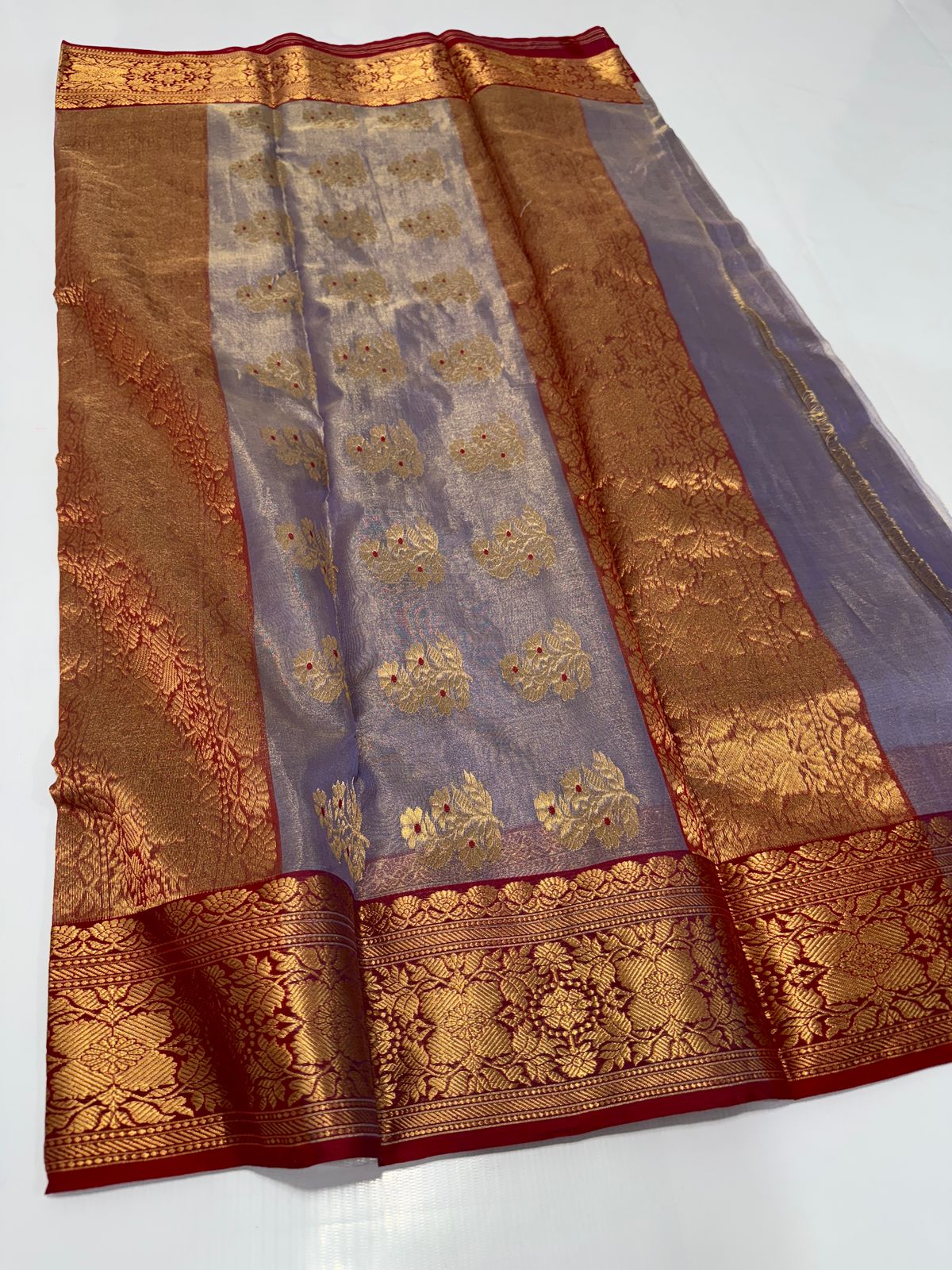 Lilac Chanderi Tissue silk sarees