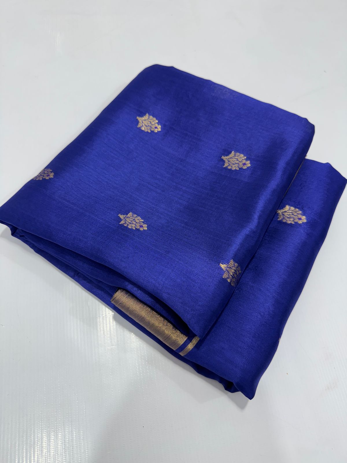 Blue chanderi pattu sarees