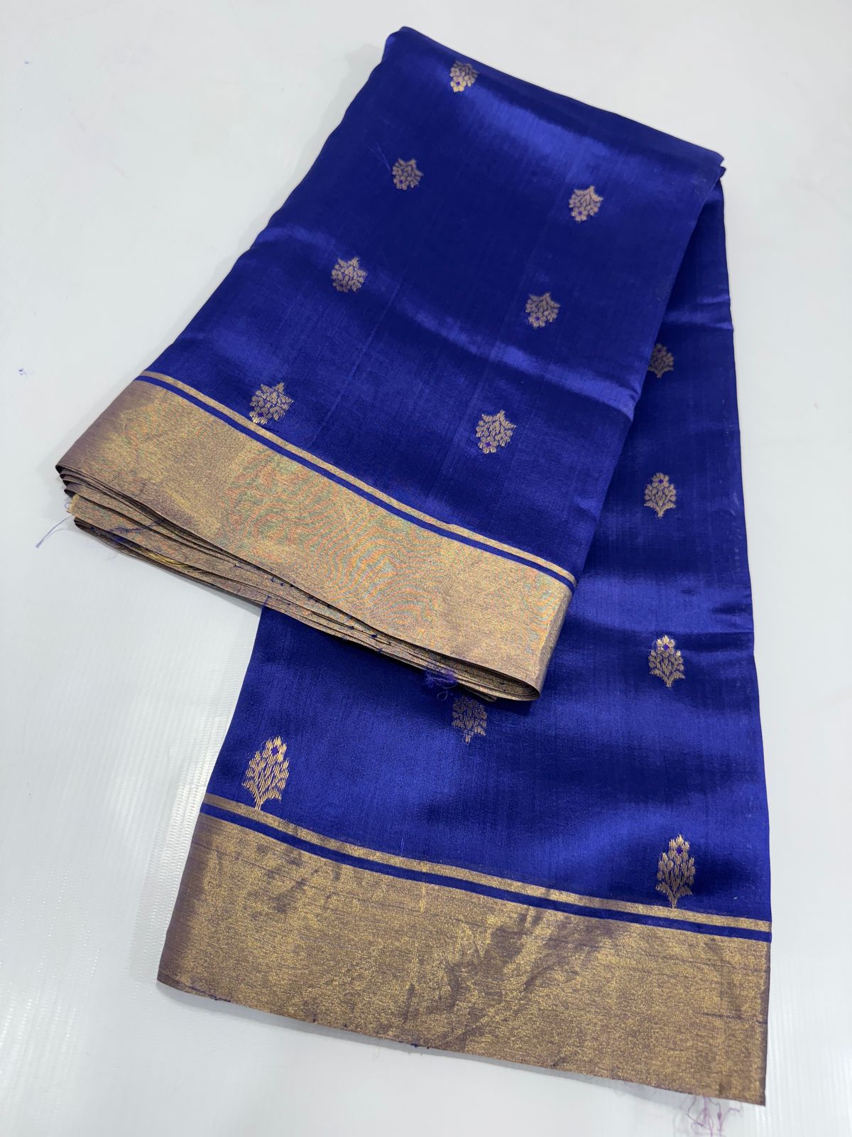 Blue chanderi pattu sarees