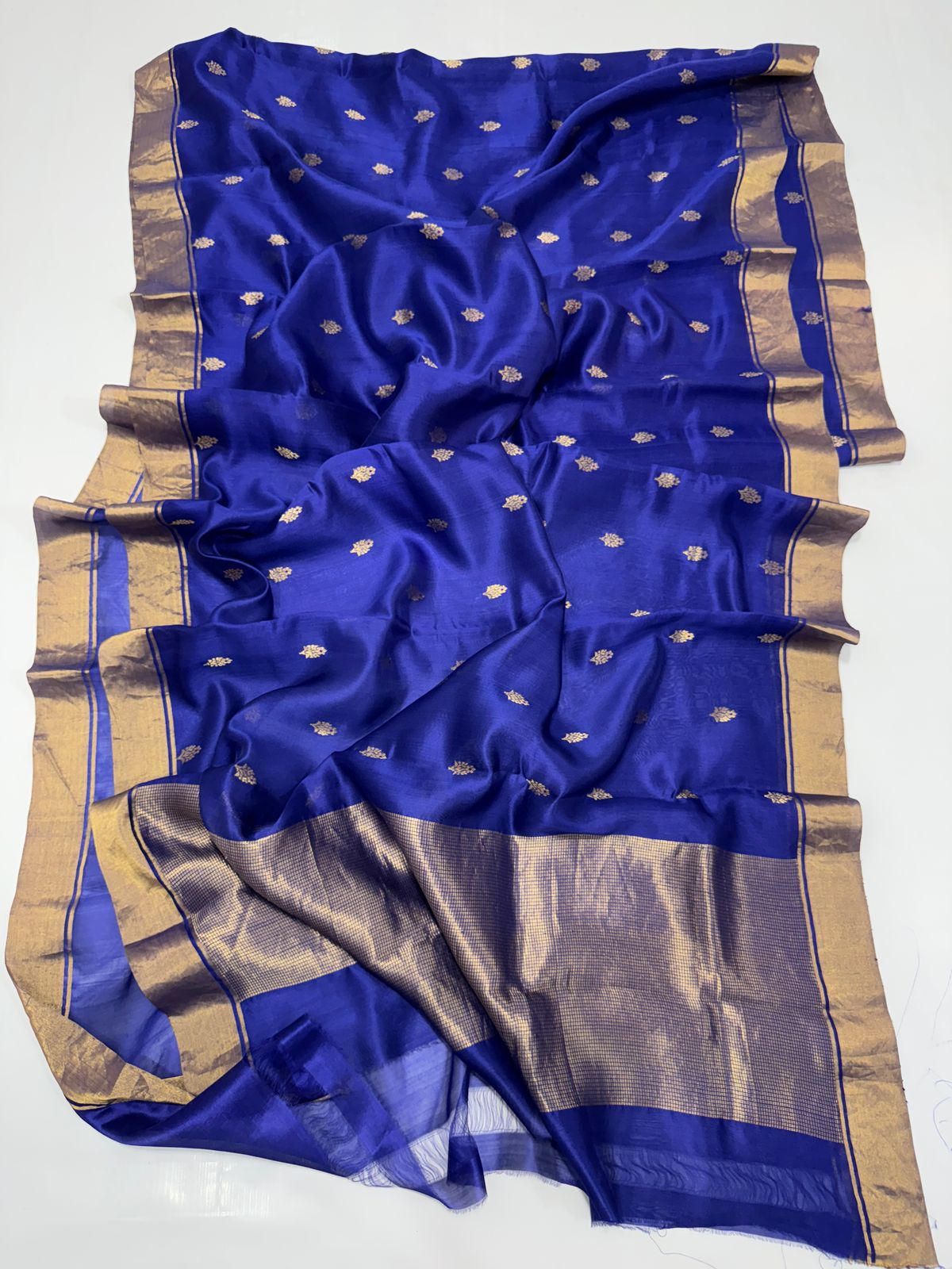 Blue chanderi pattu sarees