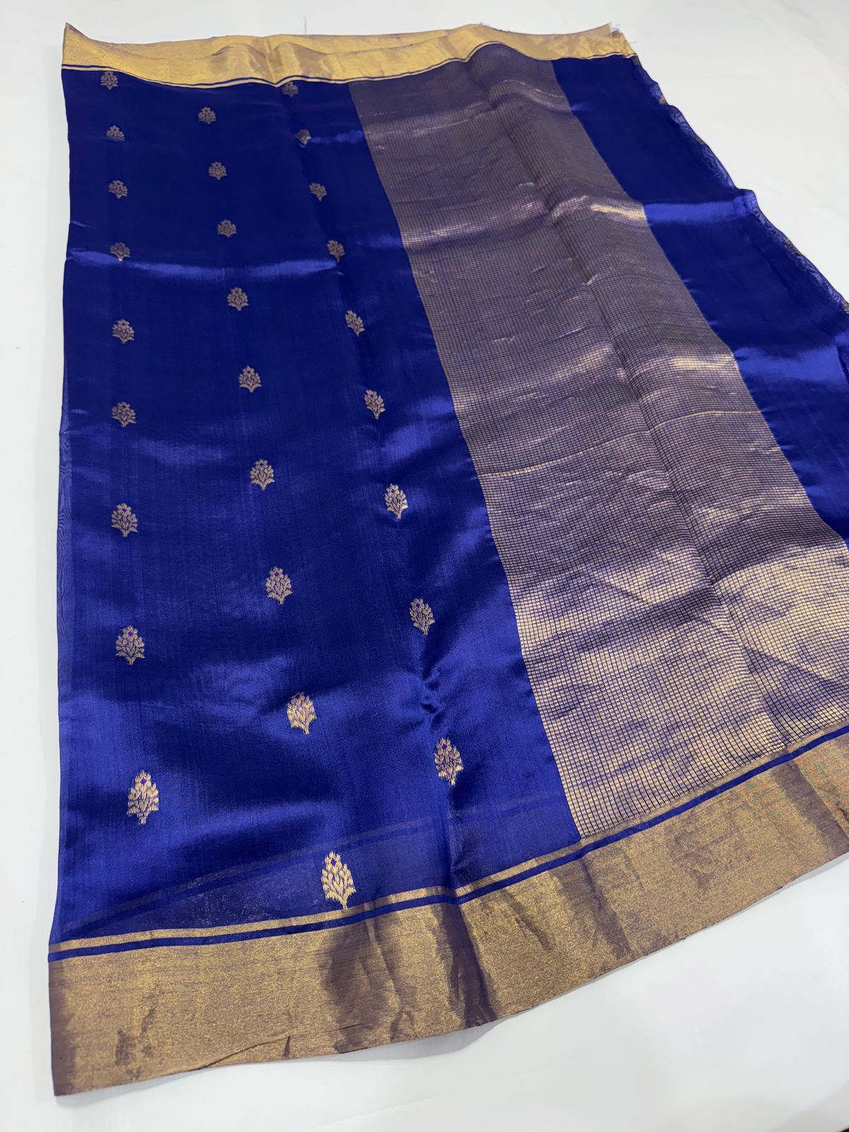 Blue chanderi pattu sarees