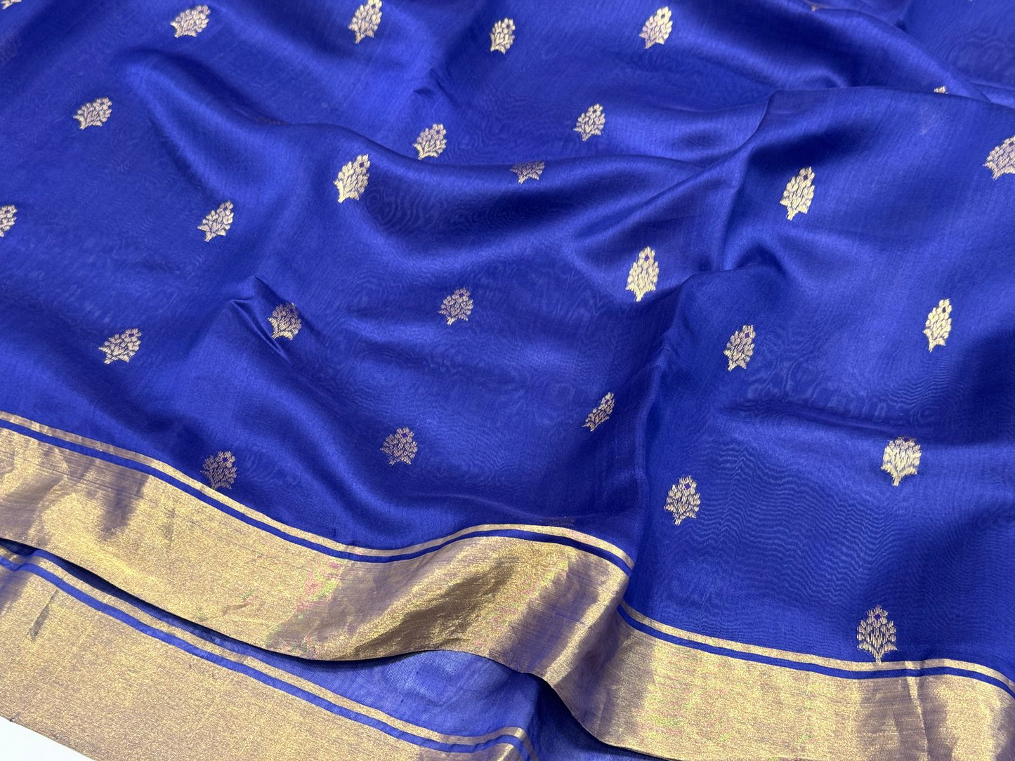 Blue chanderi pattu sarees
