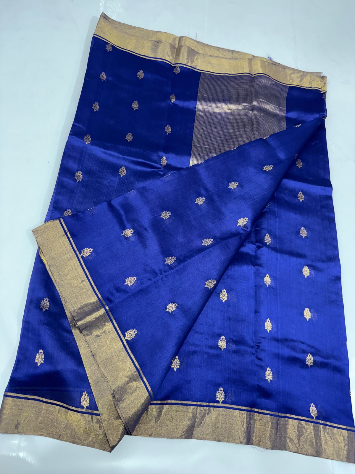Blue chanderi pattu sarees