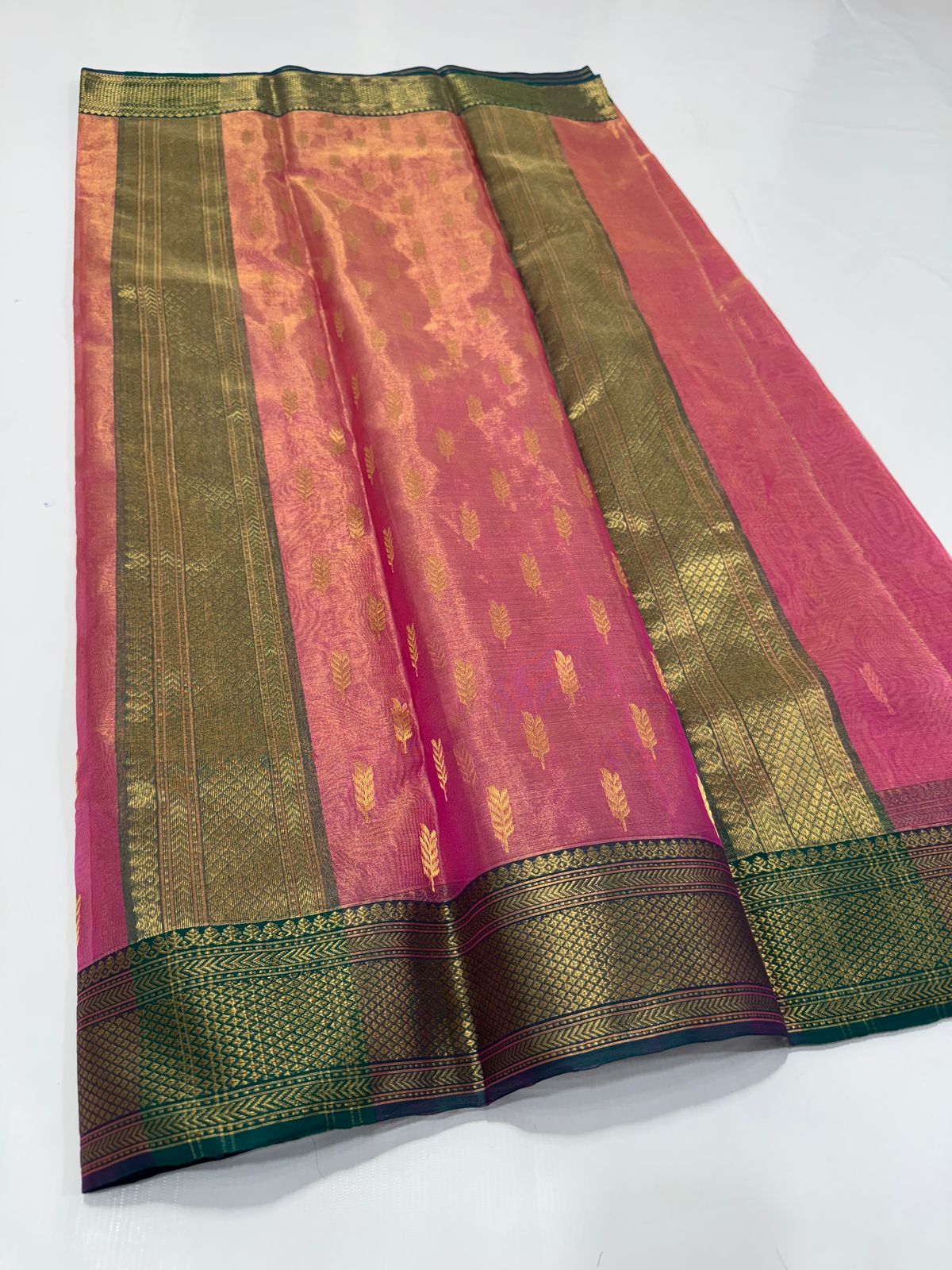 Pink chanderi tissue silk sarees