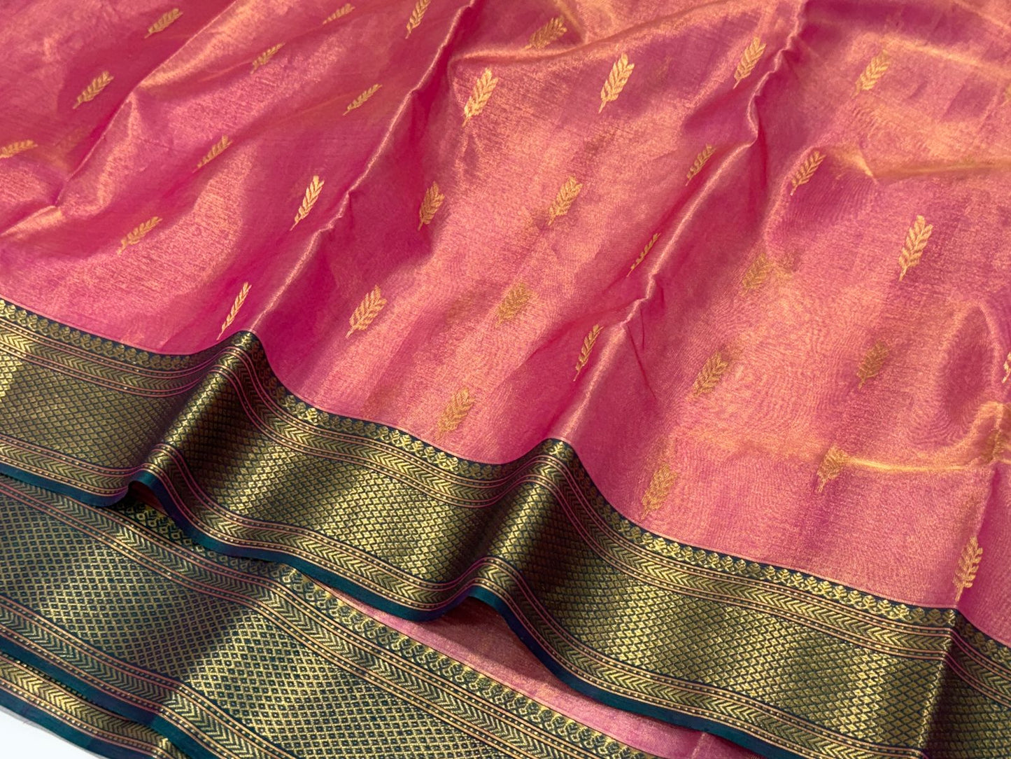 Pink chanderi tissue silk sarees