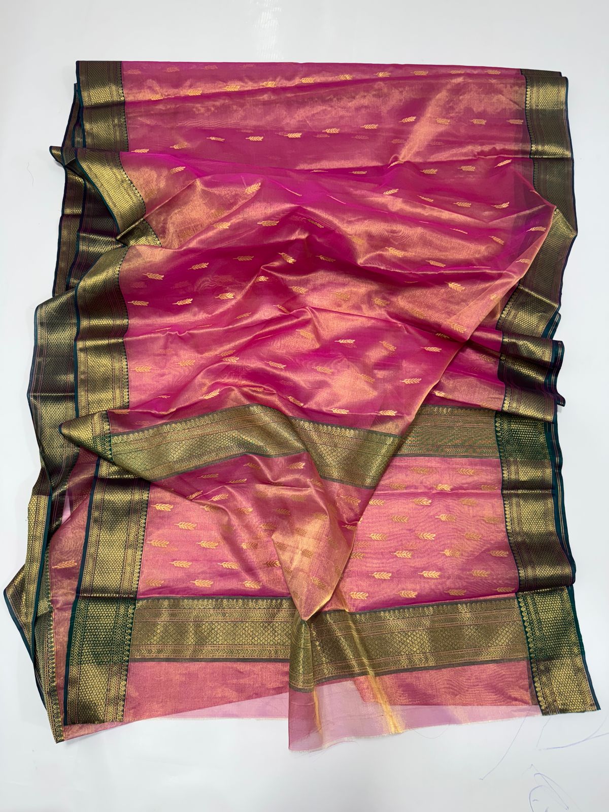 Pink chanderi tissue silk sarees