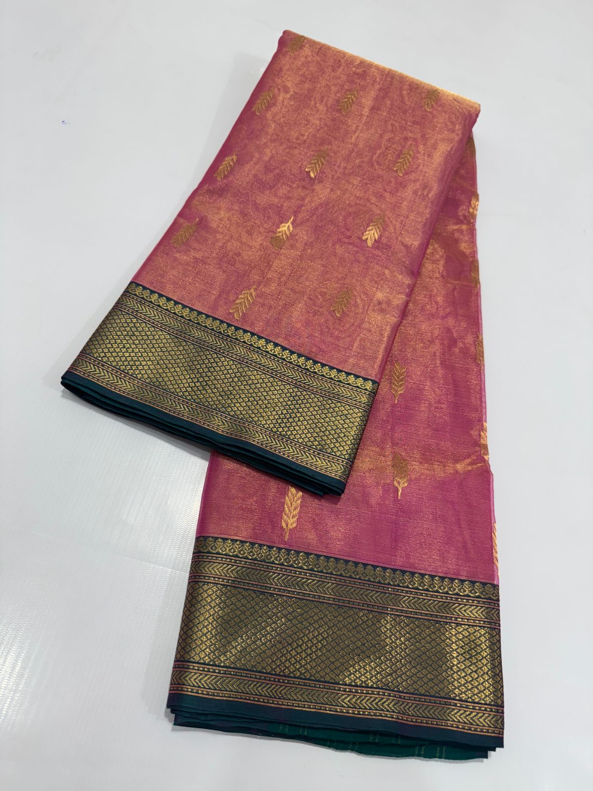 Pink chanderi tissue silk sarees