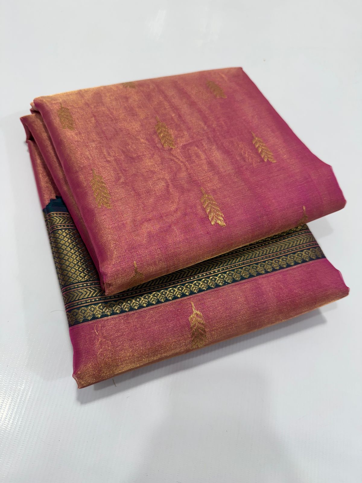 Pink chanderi tissue silk sarees