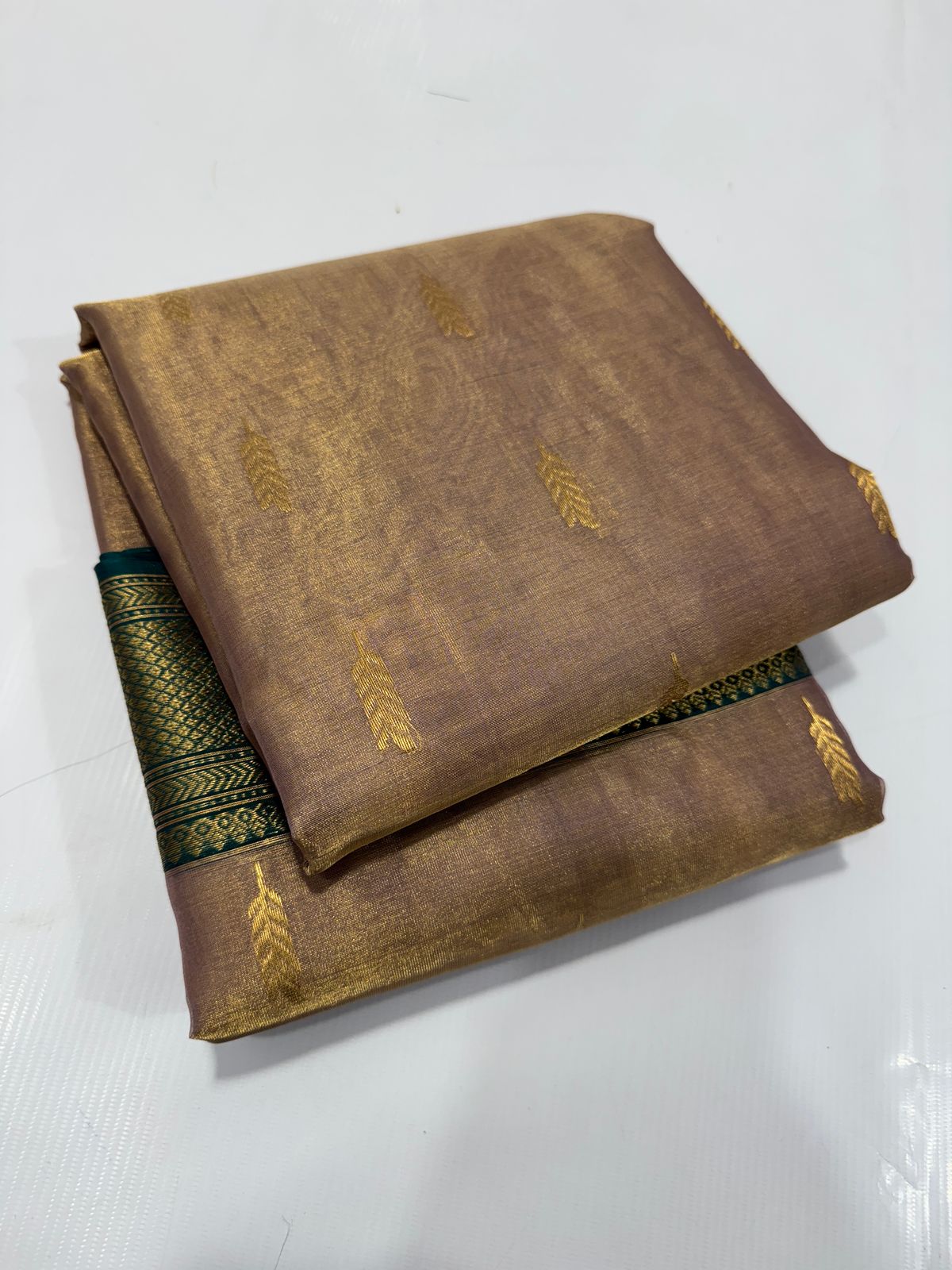 Copper chanderi tissue silk sarees