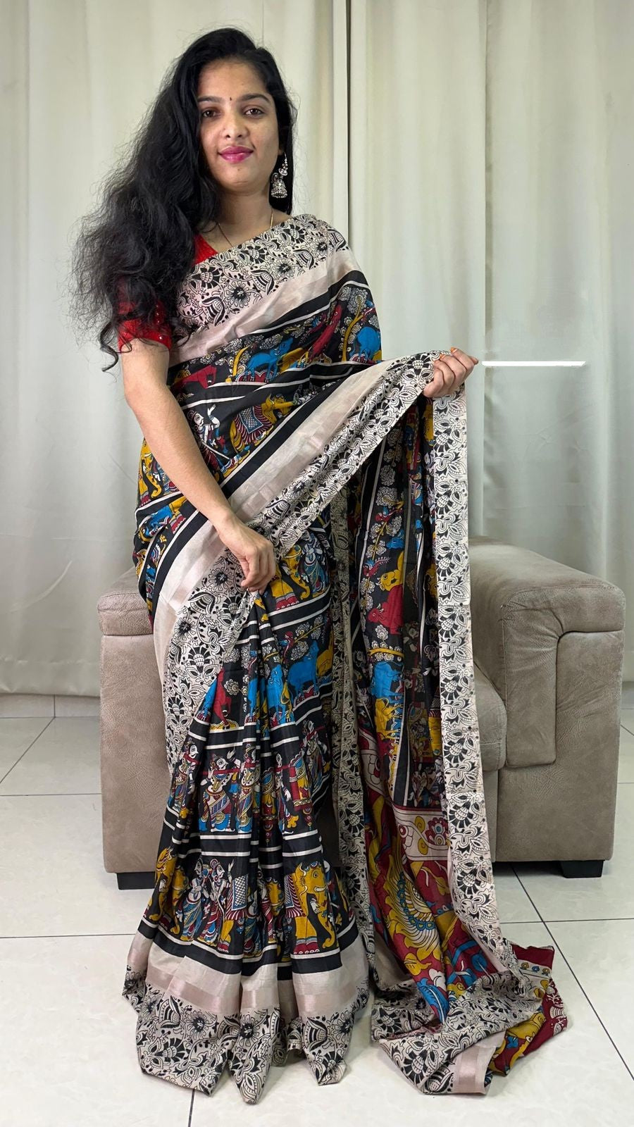 Fancy kalamkari sarees