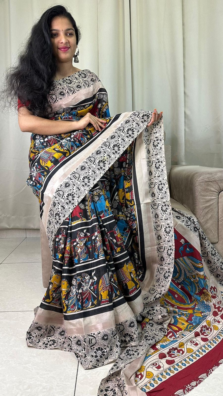 Fancy kalamkari sarees