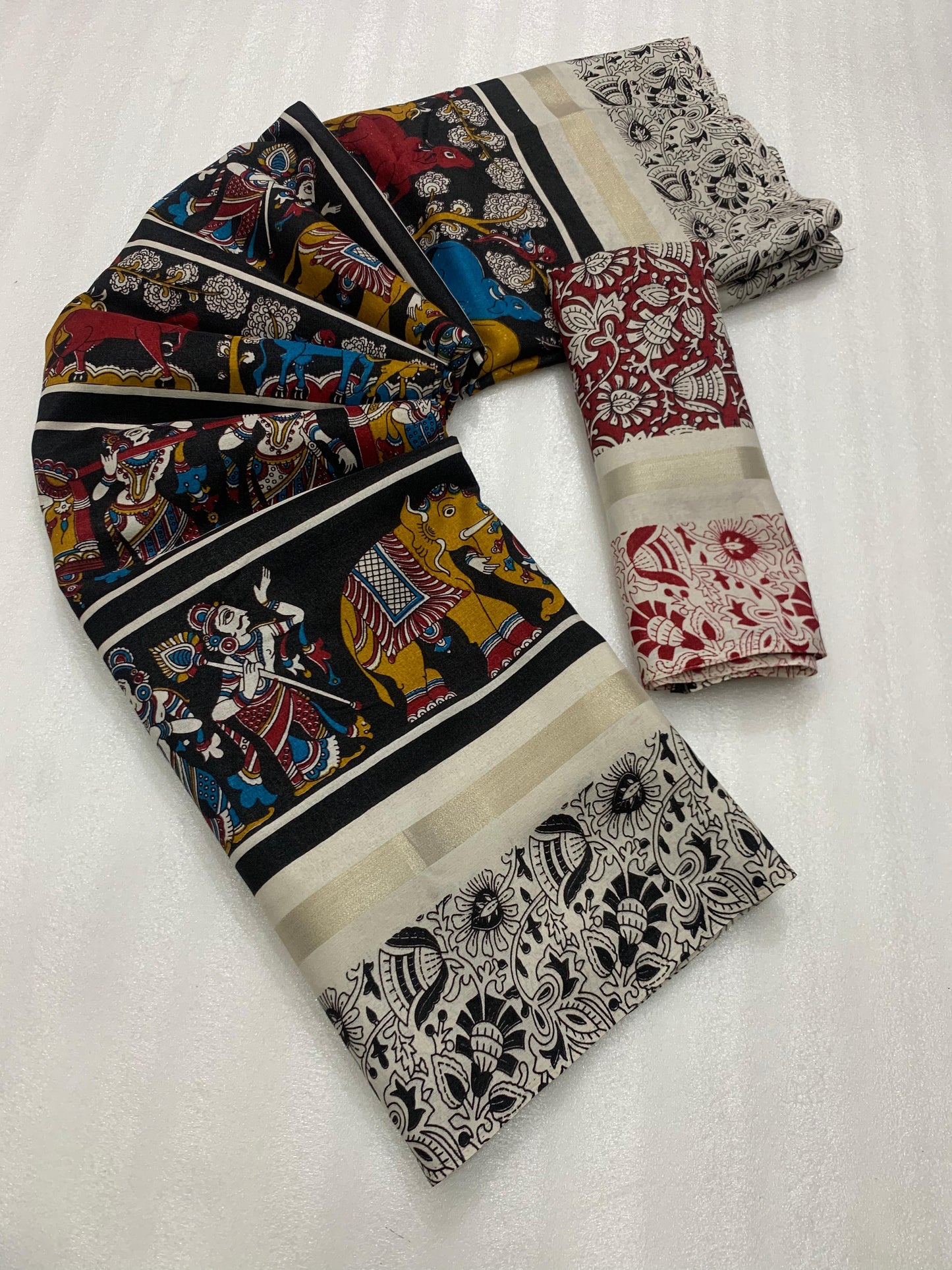 Fancy kalamkari sarees