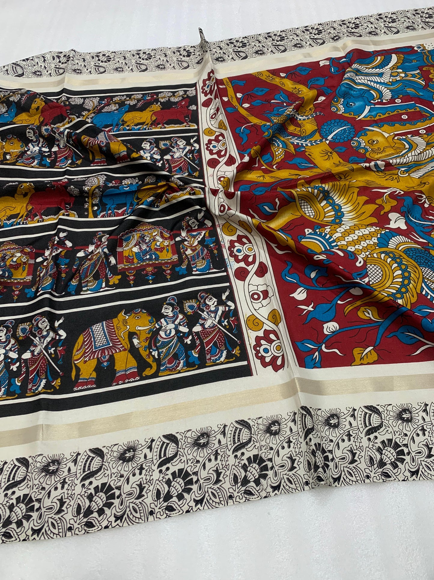 Fancy kalamkari sarees
