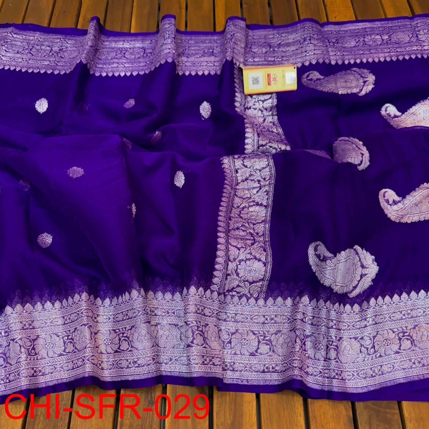 Indigo pure banarasi georgette chiffon sarees