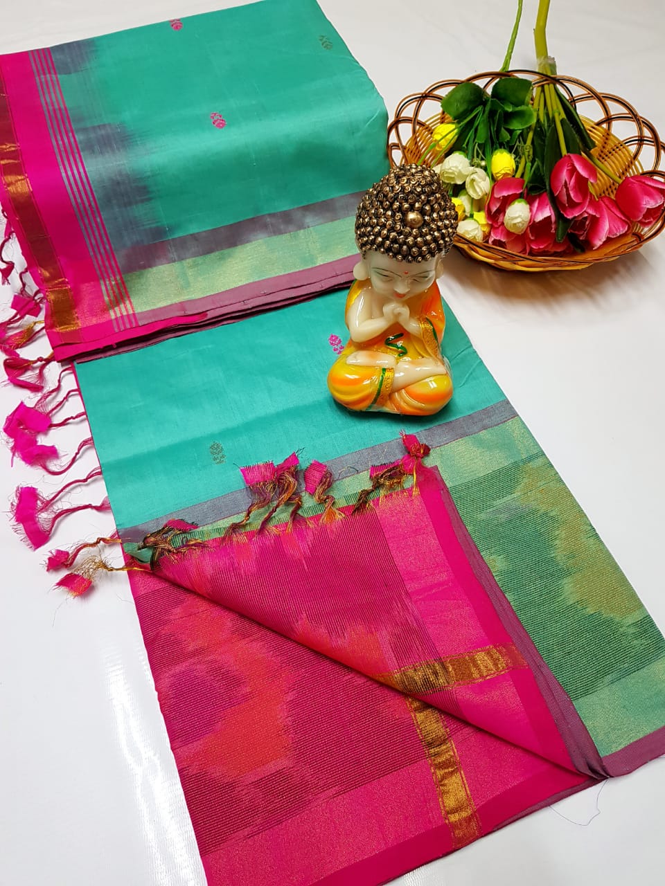 Uppada Tripura silk sarees with pochampally border