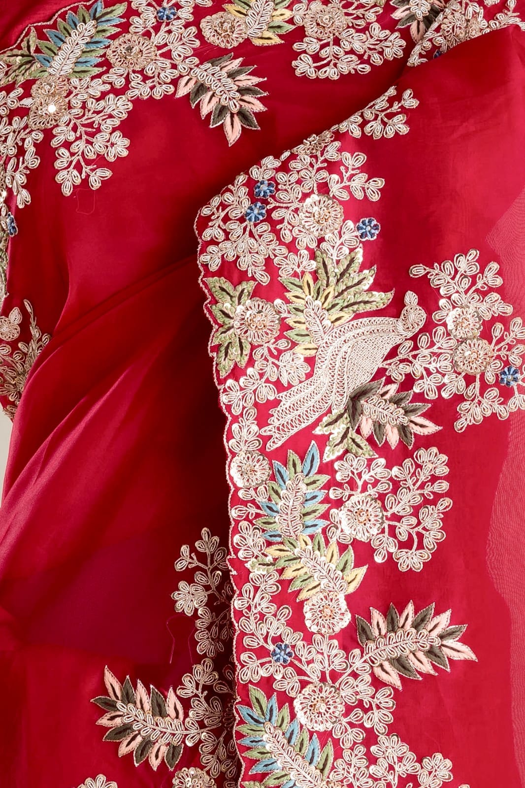 Soft jimmy choo Embroidery sarees