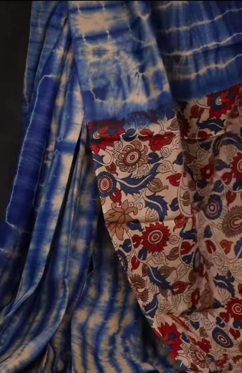 Navy blue pure handloom tussar Silk shibori sarees