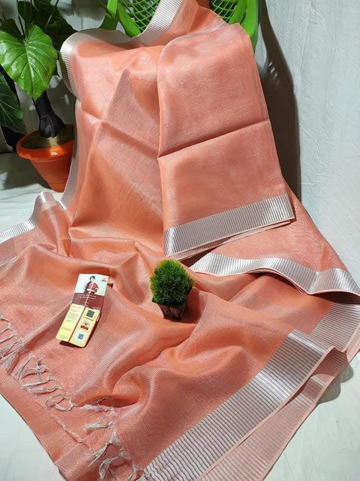 Pure 150 counts Tissue linen sarees