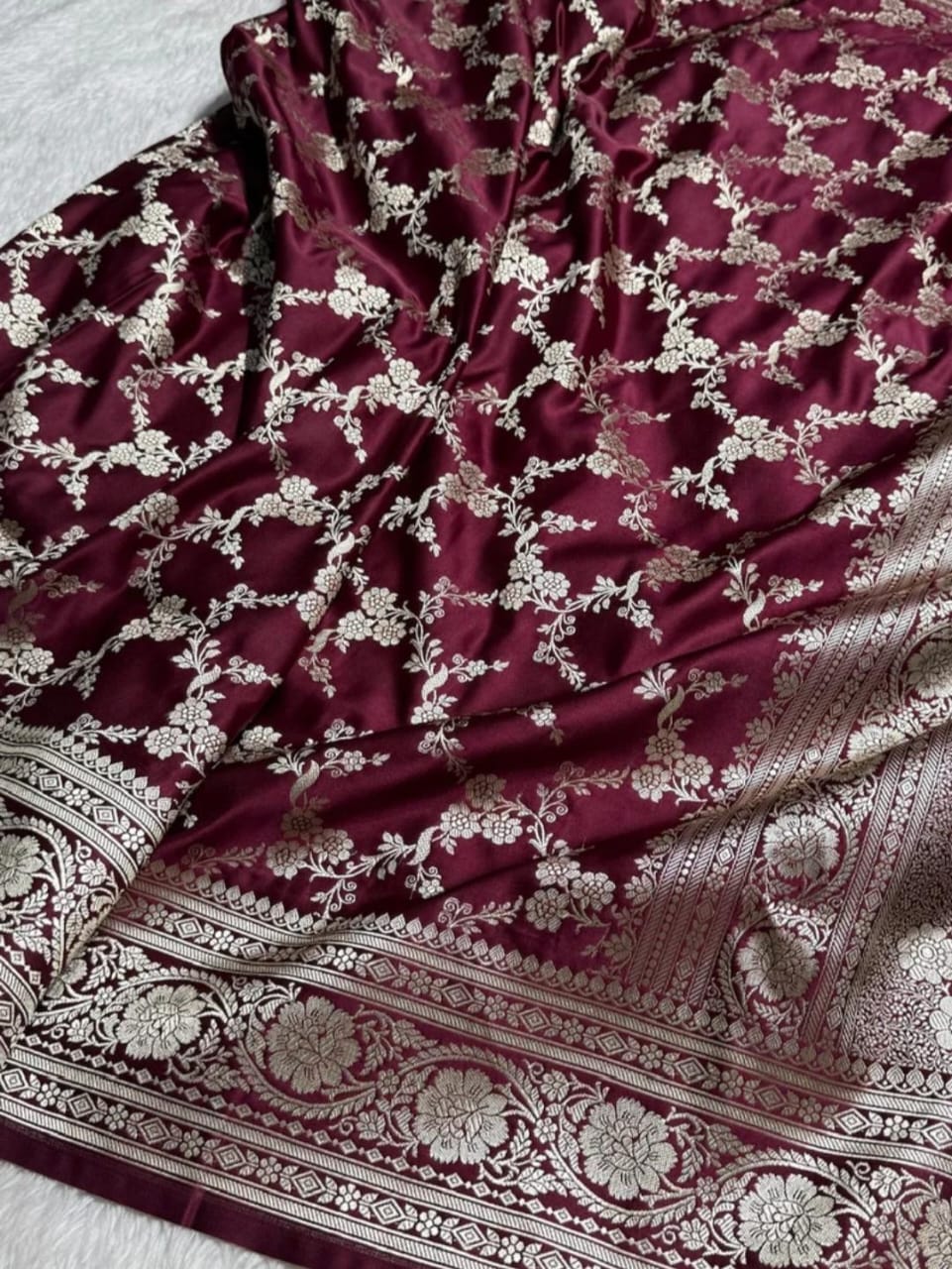 Banarasi mashru silk crepe sarees
