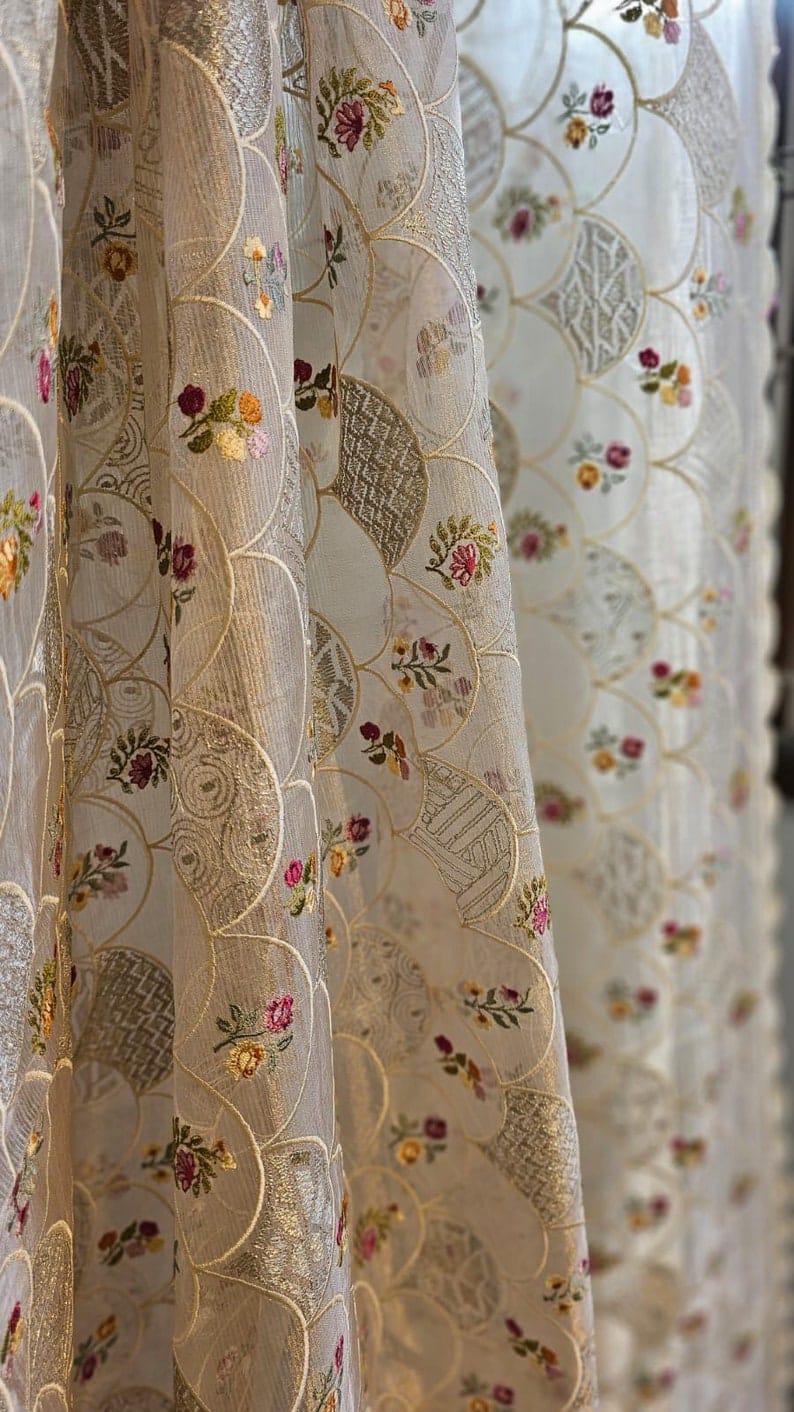 Organza embroidery sarees