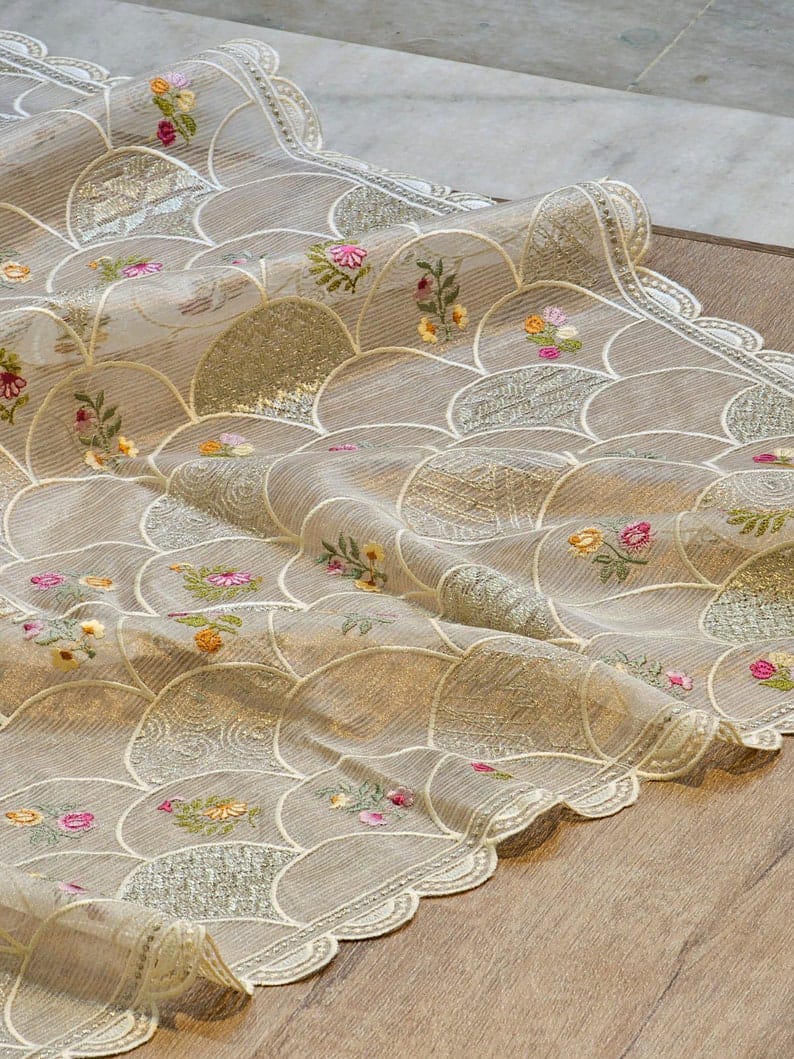 Organza embroidery sarees