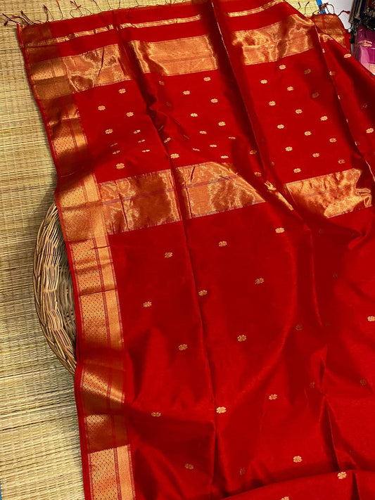 Red Maheshwari sarees