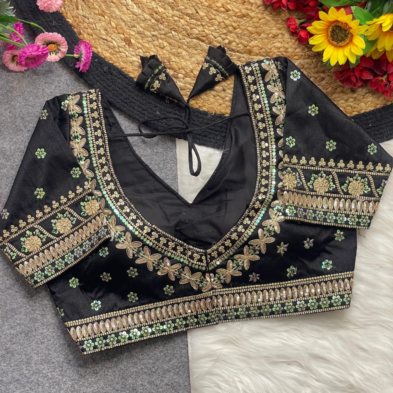 Apple cut embroidered readymade blouse