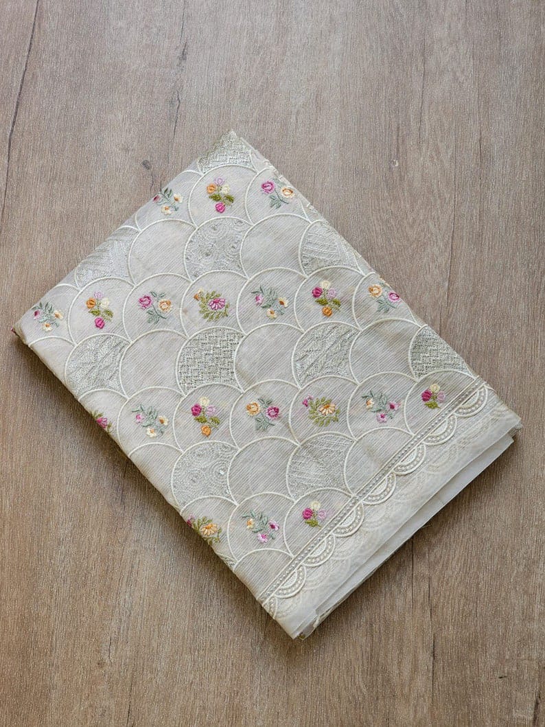 Organza embroidery sarees