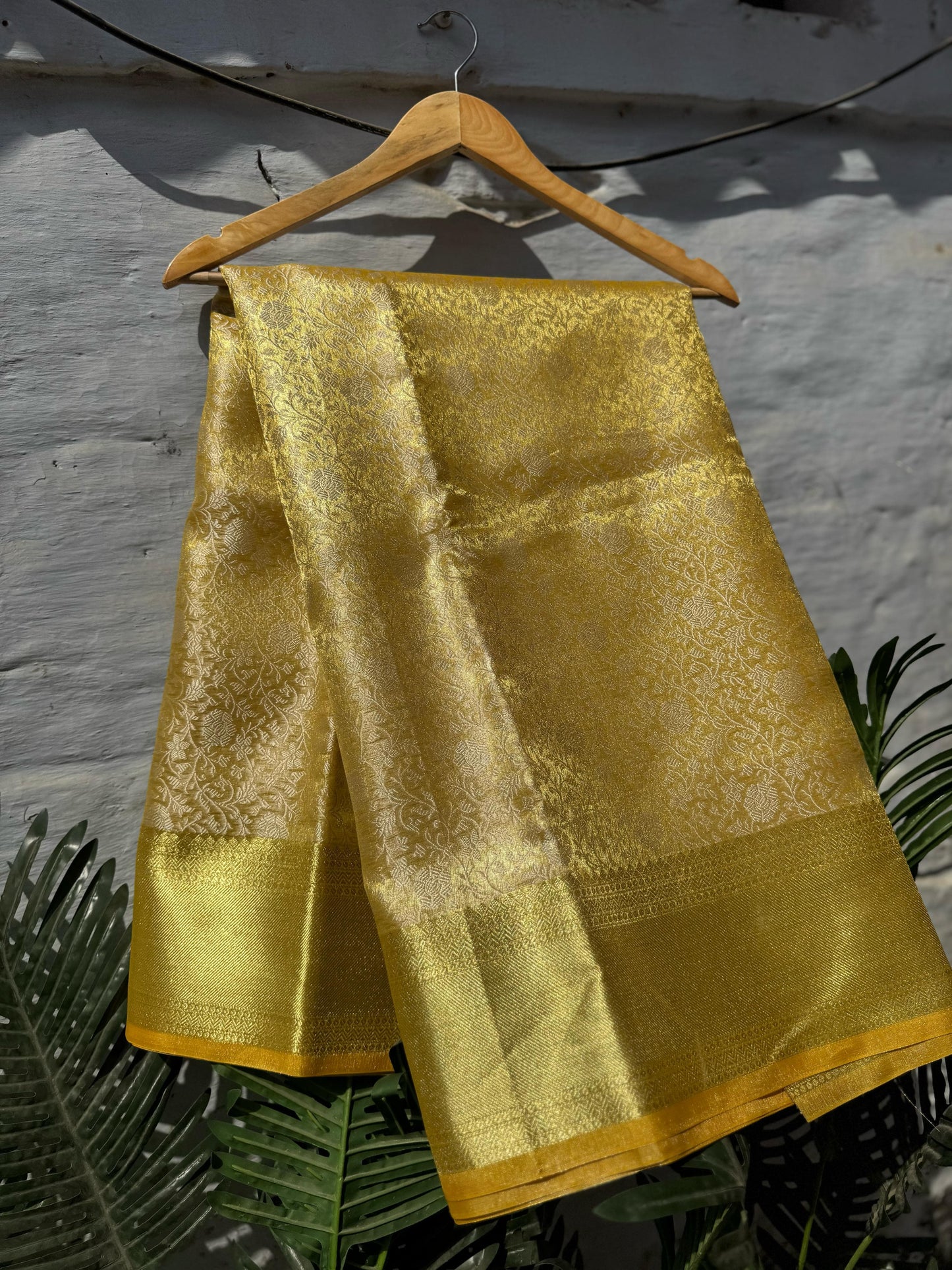 Gold Banarasi tissue silk sarees