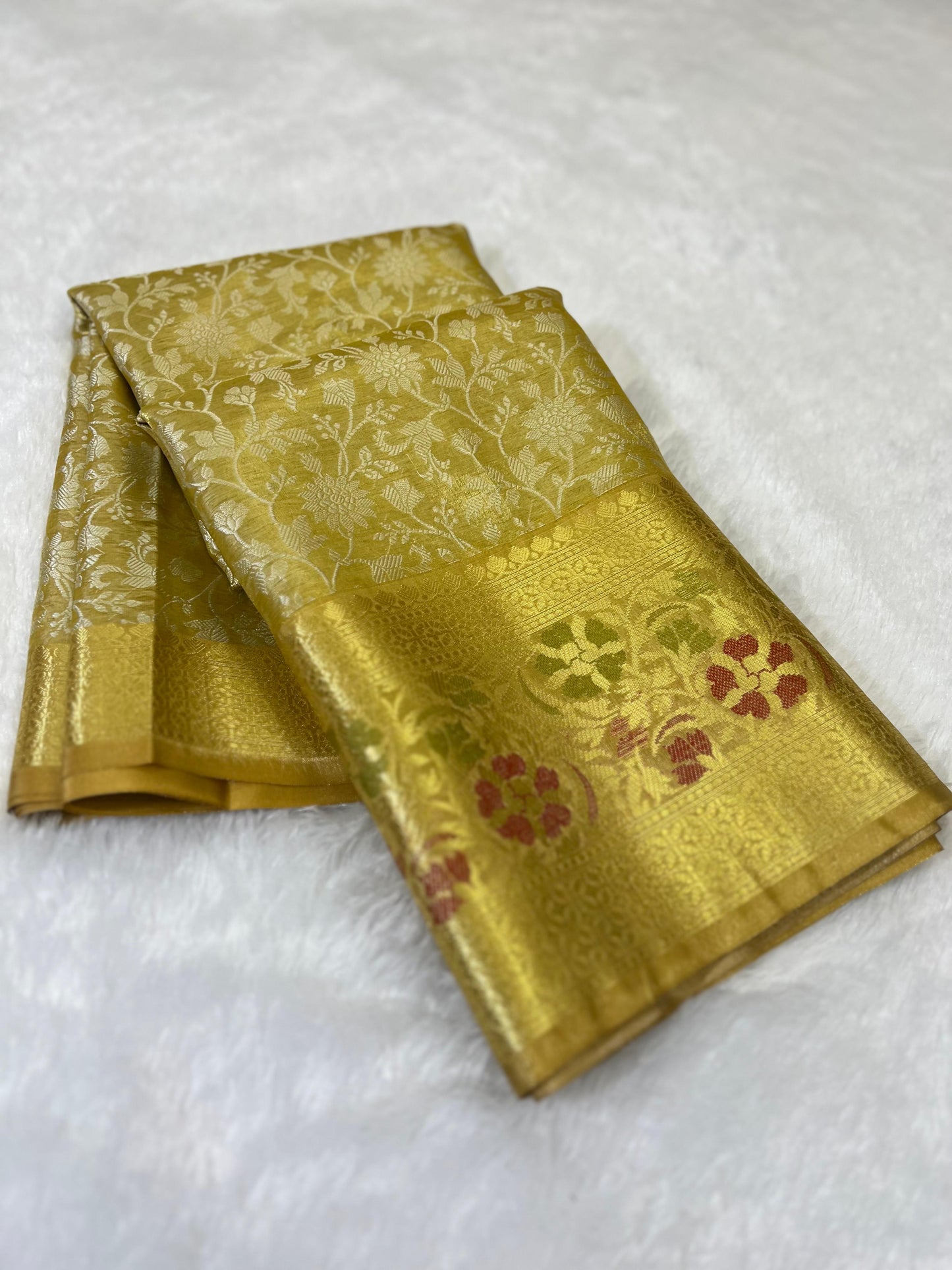 Gold Banarasi tissue silk sarees