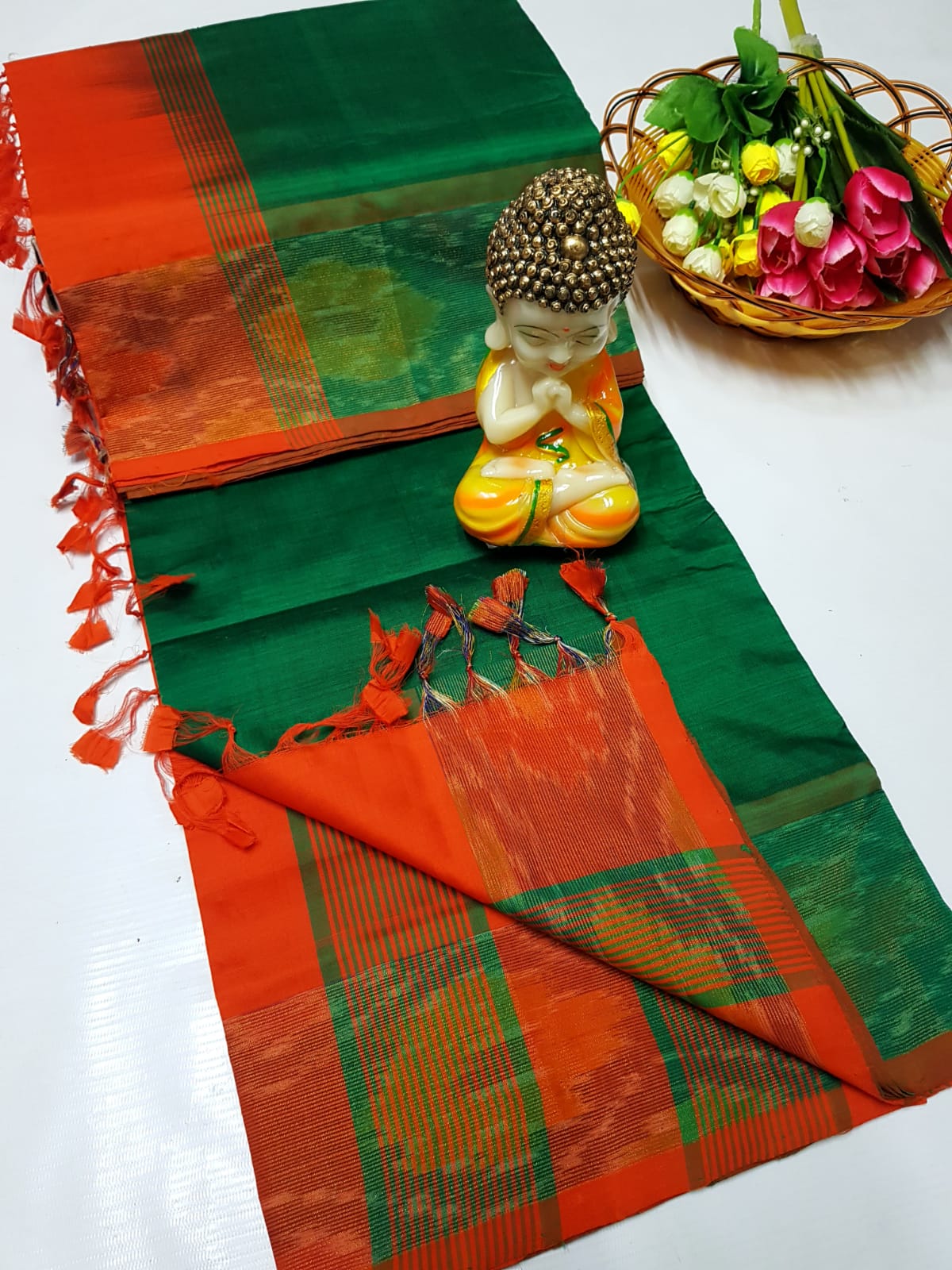 Uppada Tripura silk sarees with small pochampally border