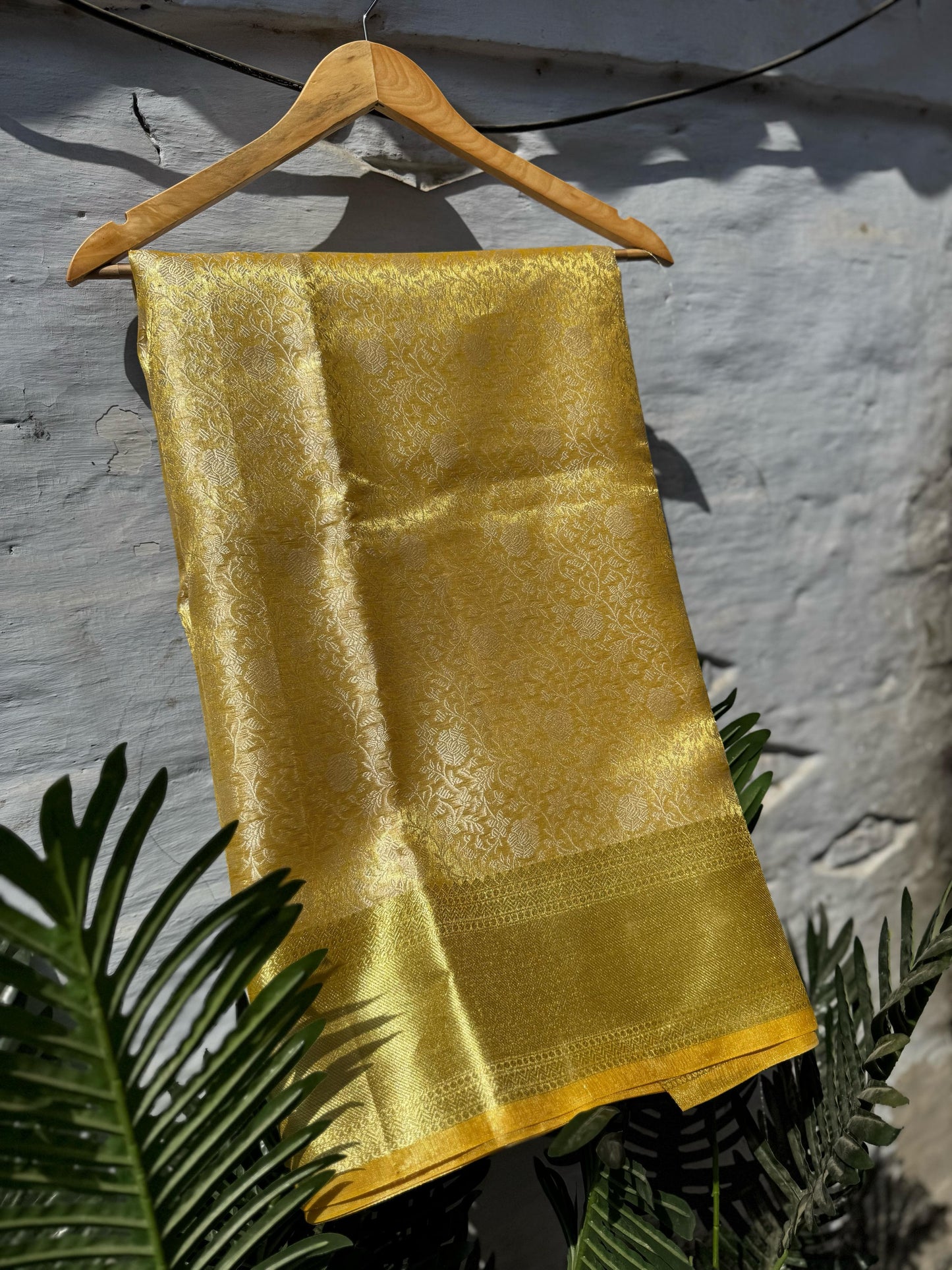 Gold Banarasi tissue silk sarees