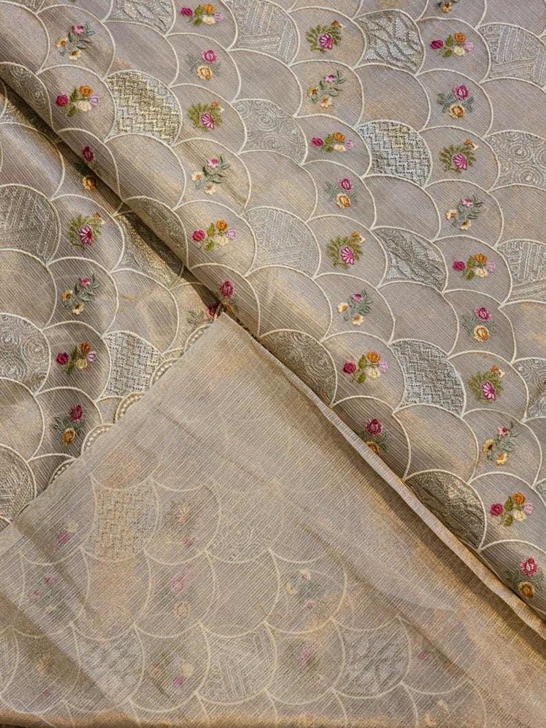 Organza embroidery sarees