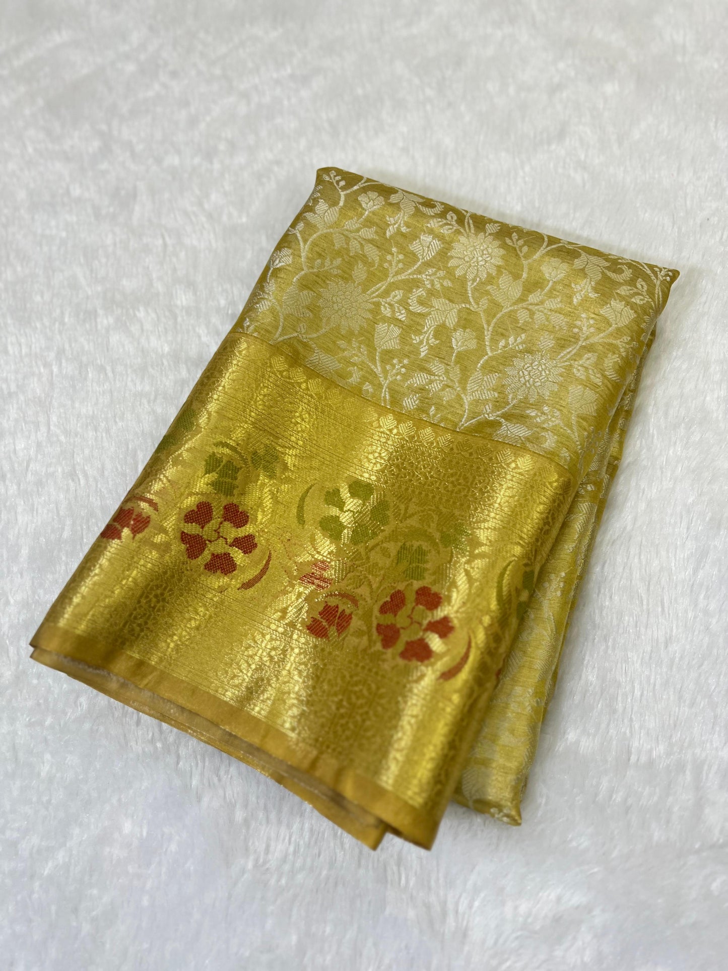 Gold Banarasi tissue silk sarees