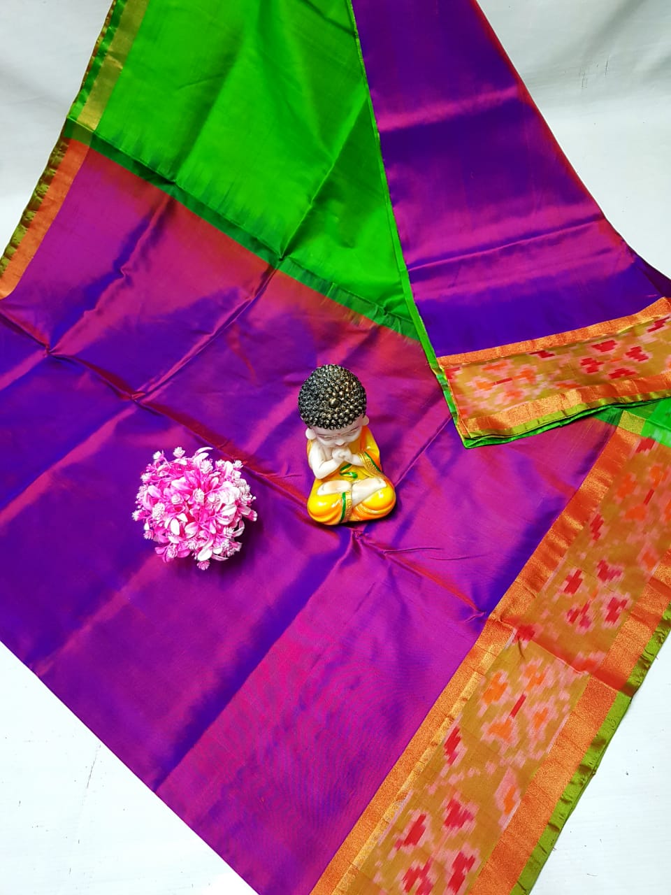 Uppada sarees with small pochampally border