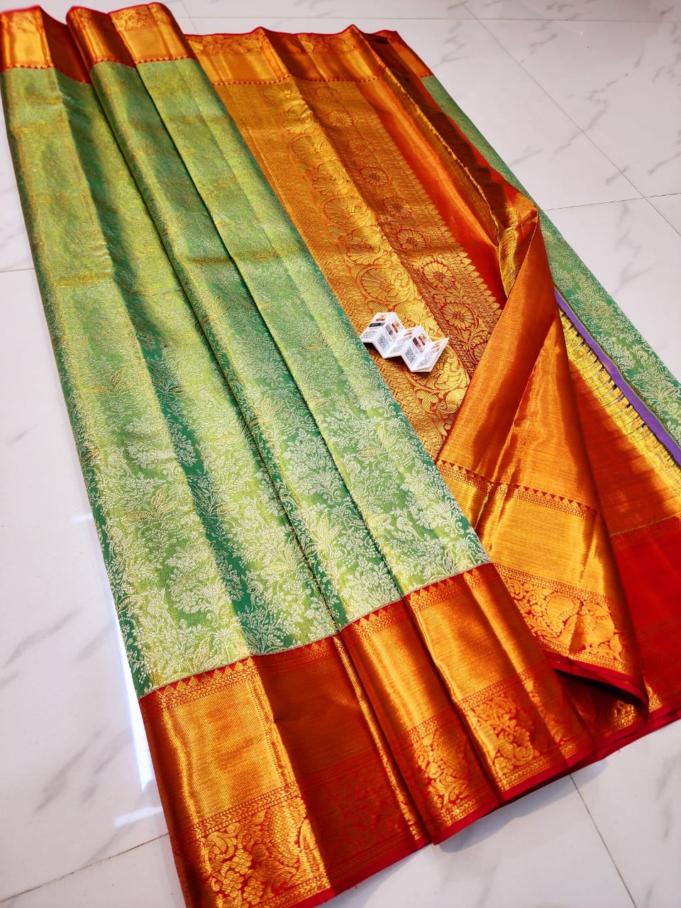 Green pure kanchipuram bridal silk sarees