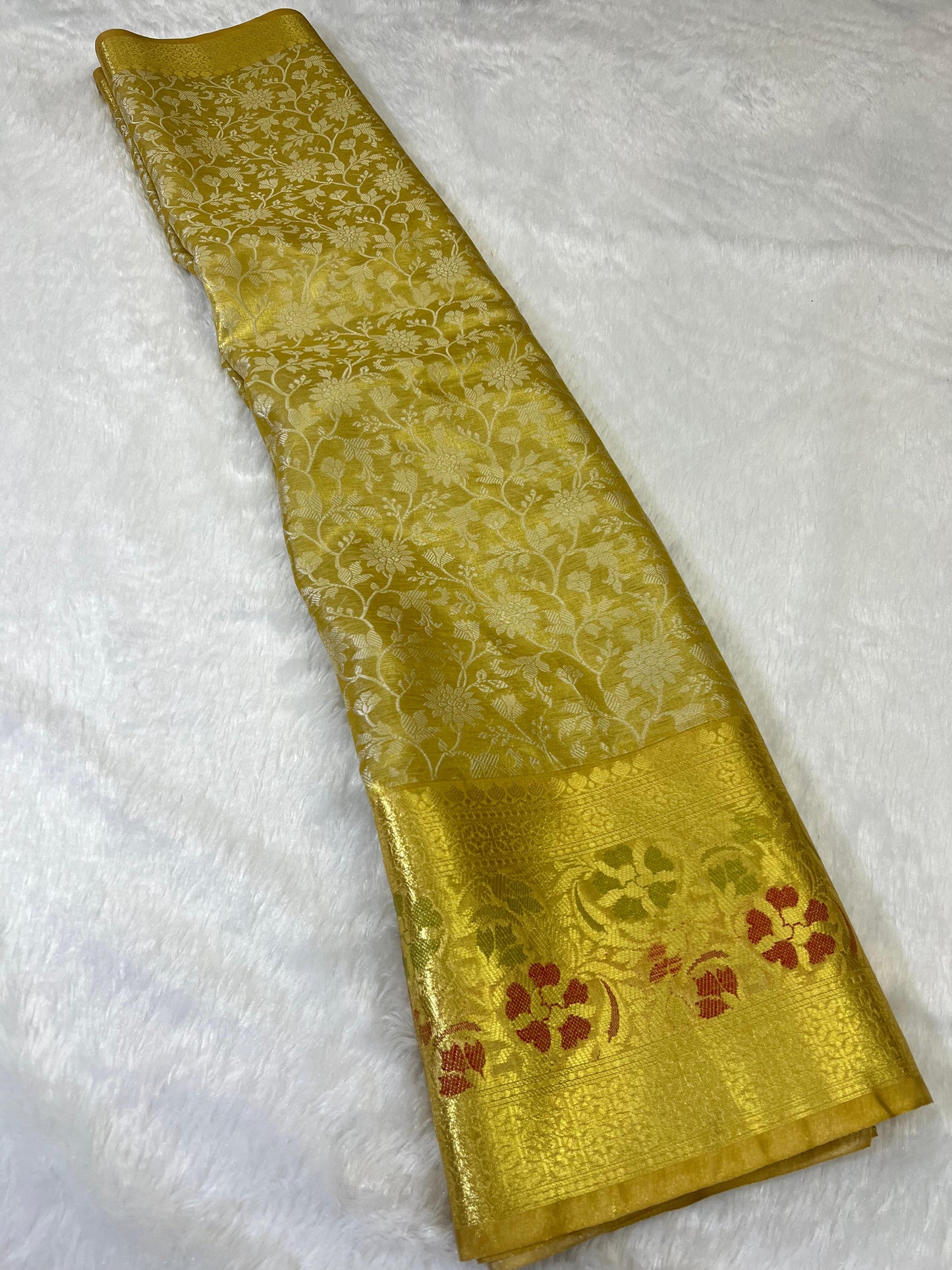Gold Banarasi tissue silk sarees