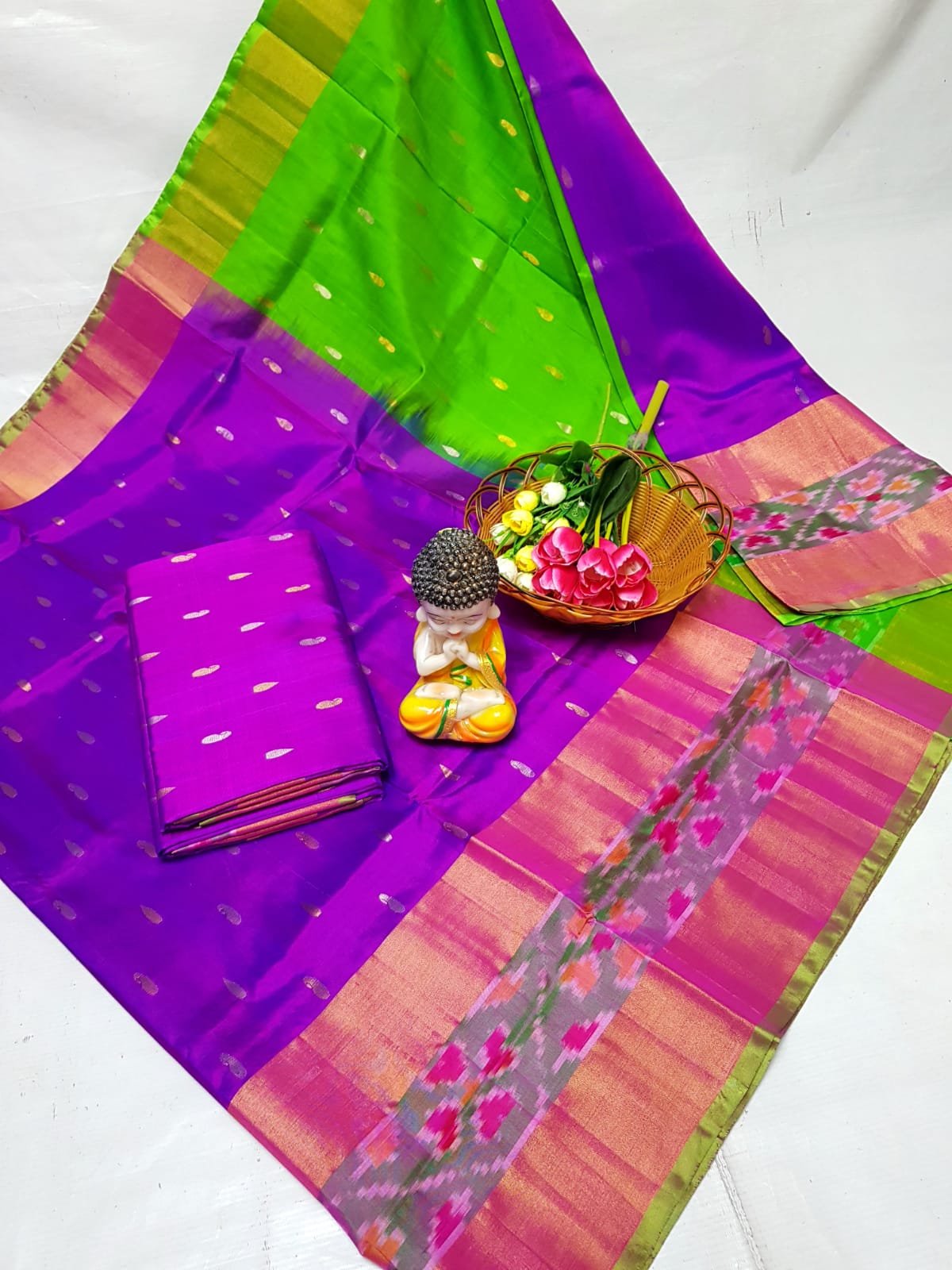 Uppada silks sarees with pochampally border