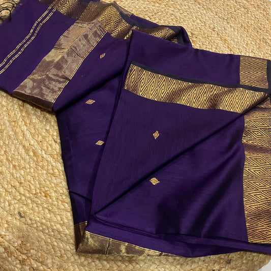 Dark purple Maheshwari silk sarees