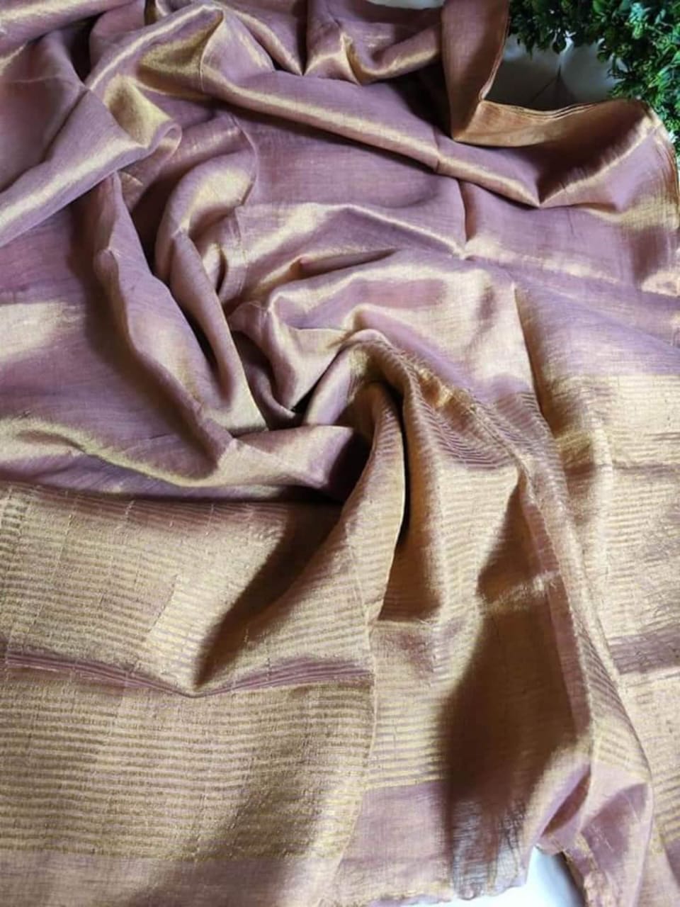 Plain Tissue linen sarees