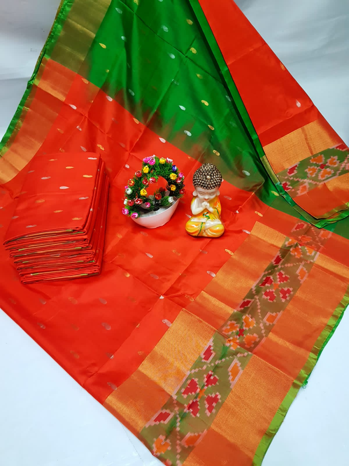 Uppada silks sarees with pochampally border