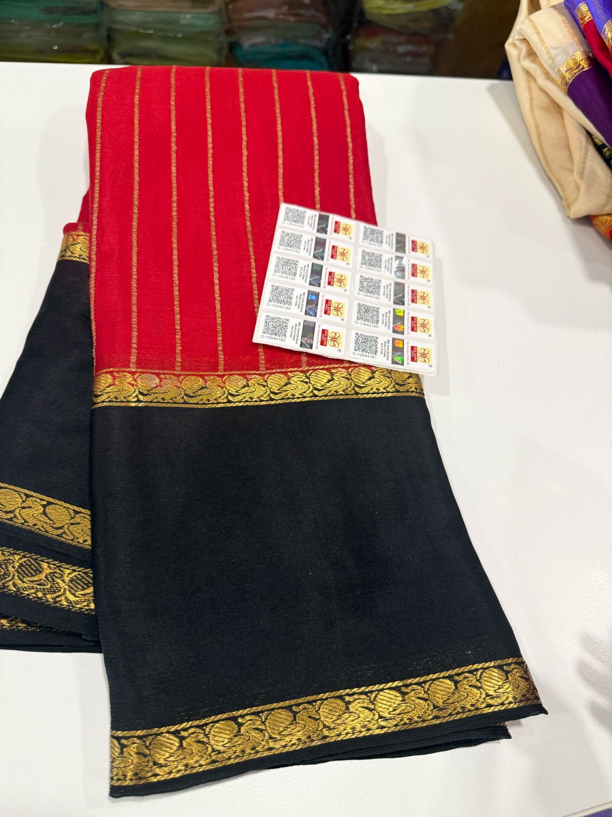 Pure Mysore wrinkle crepe silk sarees