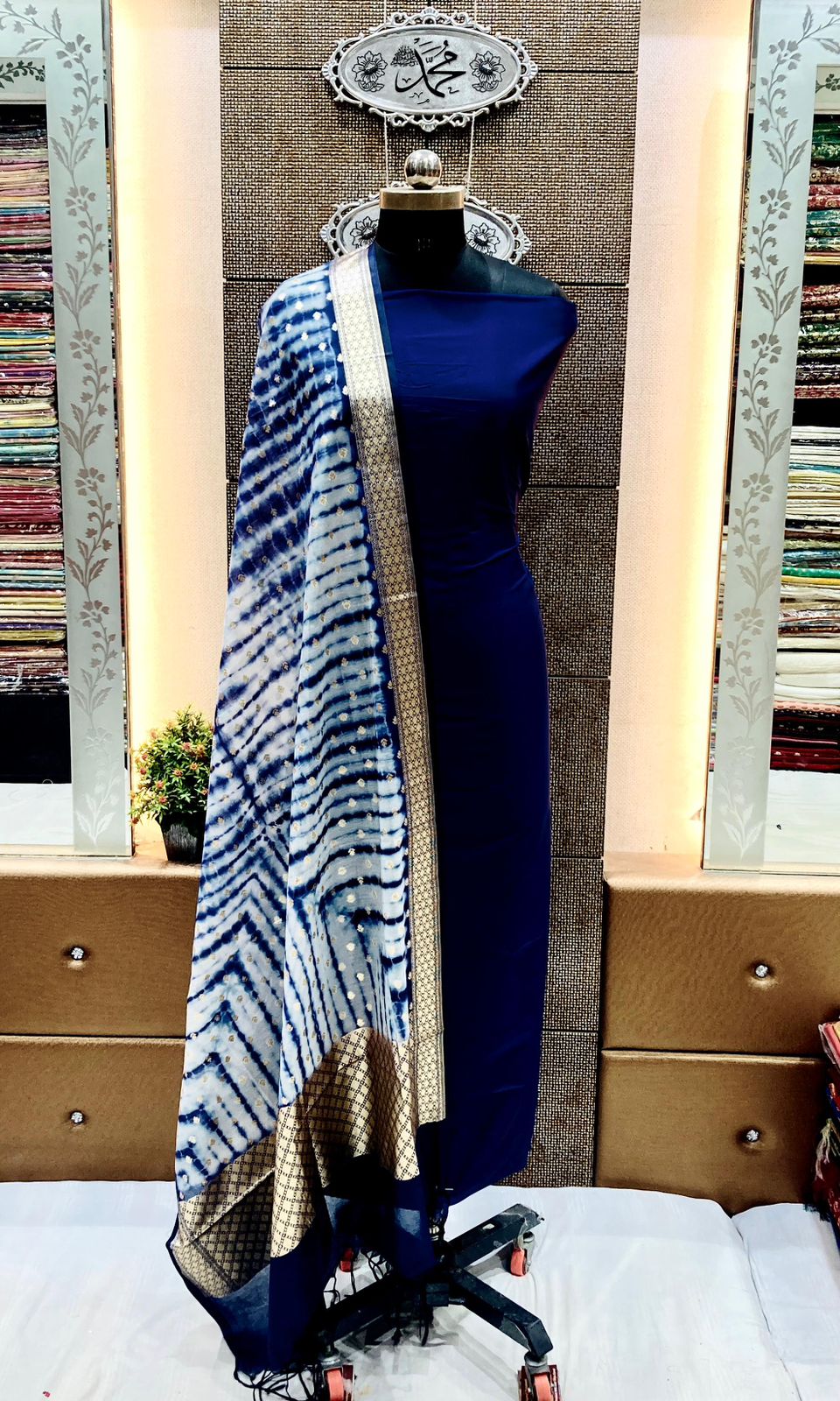 Banarasi plain silk suit