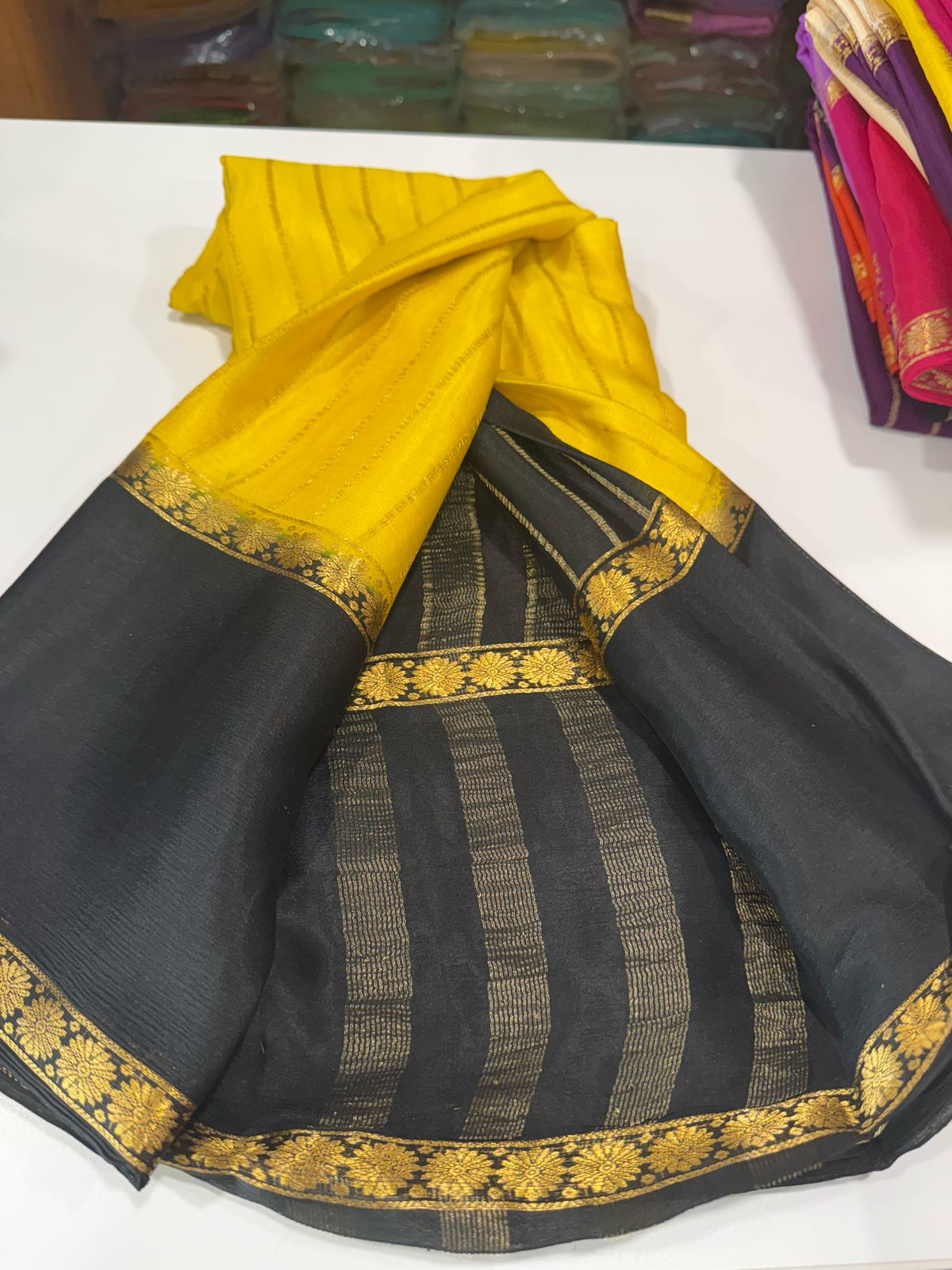 Pure Mysore wrinkle crepe silk sarees