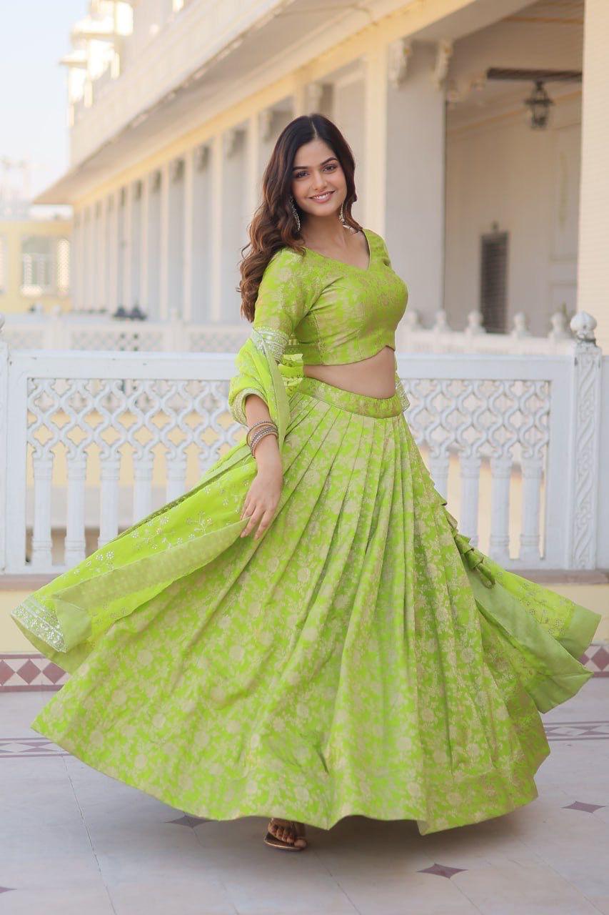Green Designer Pure Viscose lehenga choli