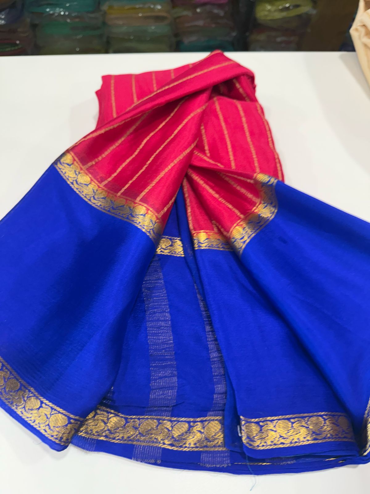 Pure Mysore wrinkle crepe silk sarees